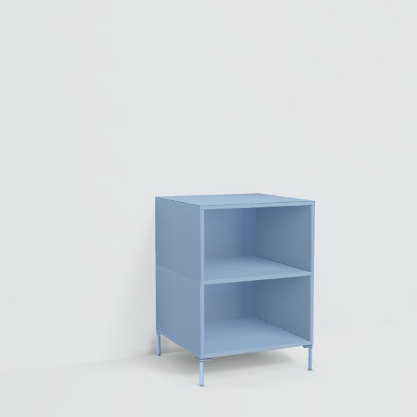 Bedside Table in Blue with Backpanels and Legs