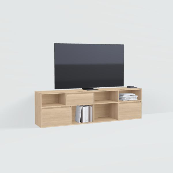 Tv Stand in Oak with Doors and Drawers