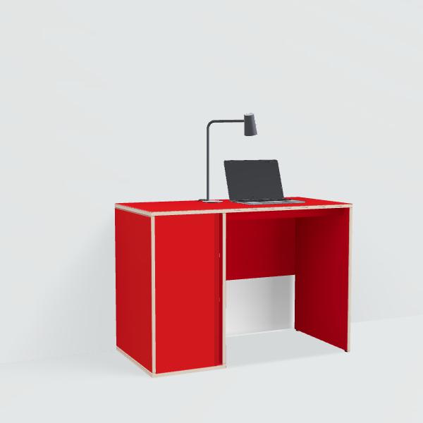 Desk in Red with Doors and Backpanels